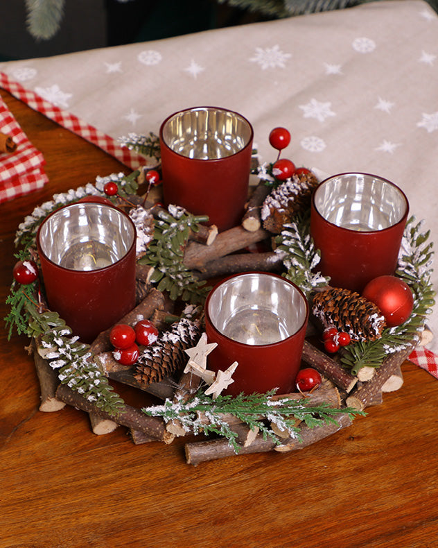 Stars and Baubles Wreath Candle Holder