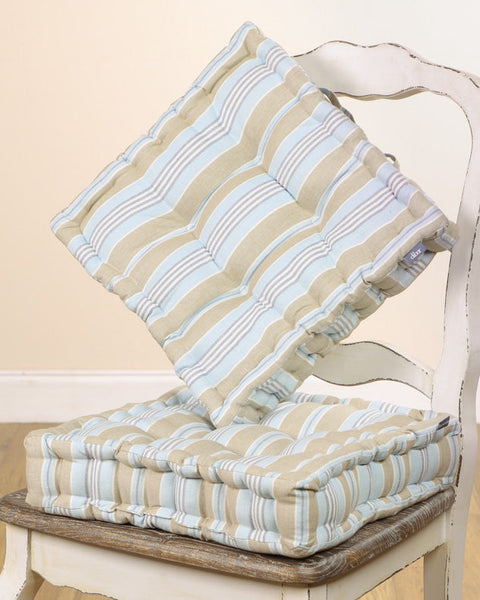 Blue and white striped best sale seat cushions