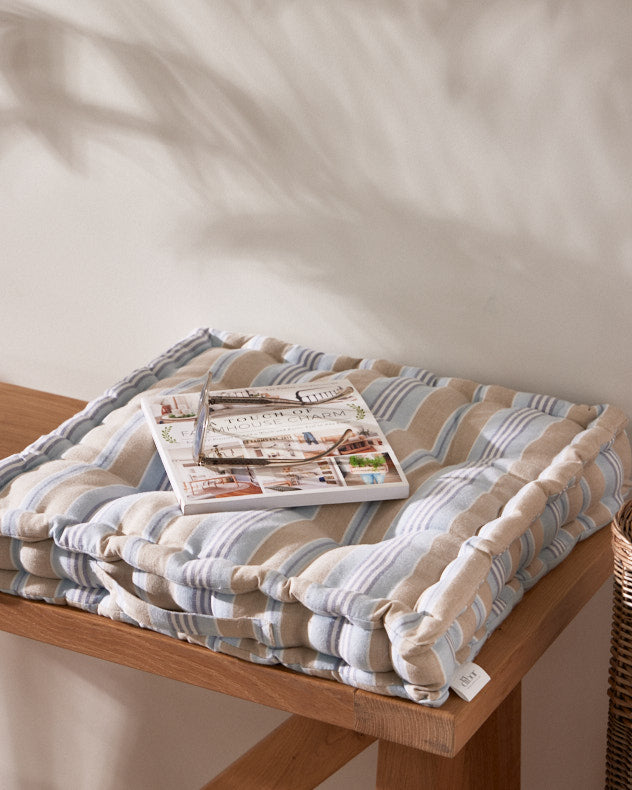 Oxford Stripe Indoor Box Cushion - Main Image