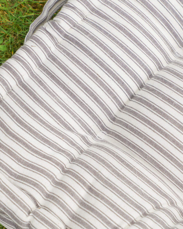 Set of 2 Grey Striped Alfresco Dining Mattress Cushions