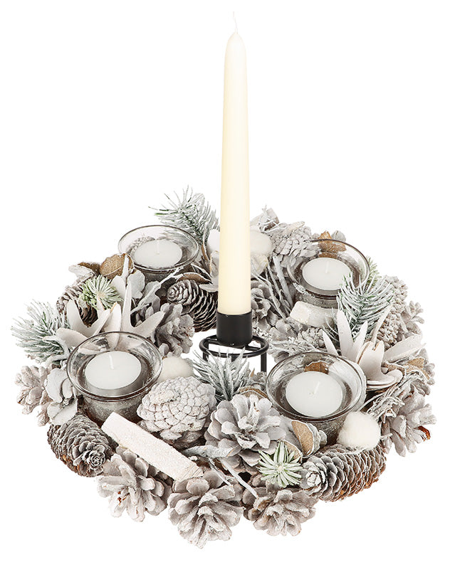 Snow Dusted Winter Woodland Tealight Holders