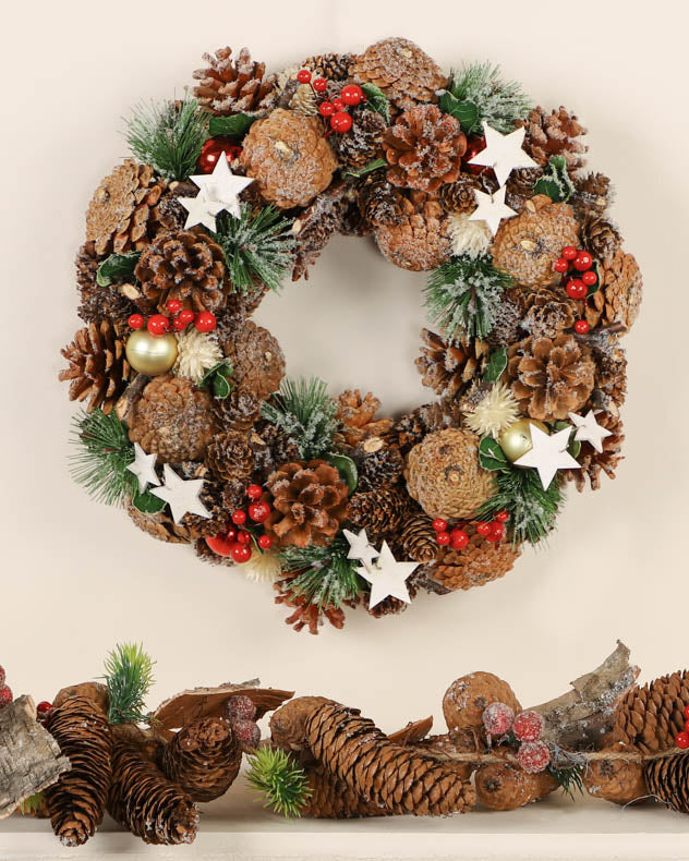 Starry Night Christmas Wreath 34cm