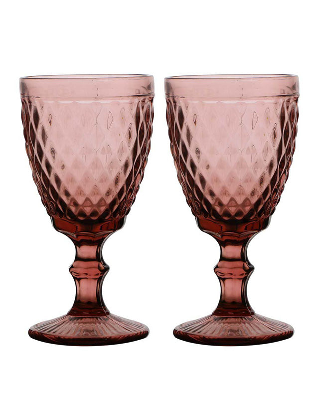 Rococo Pink Wine Goblet