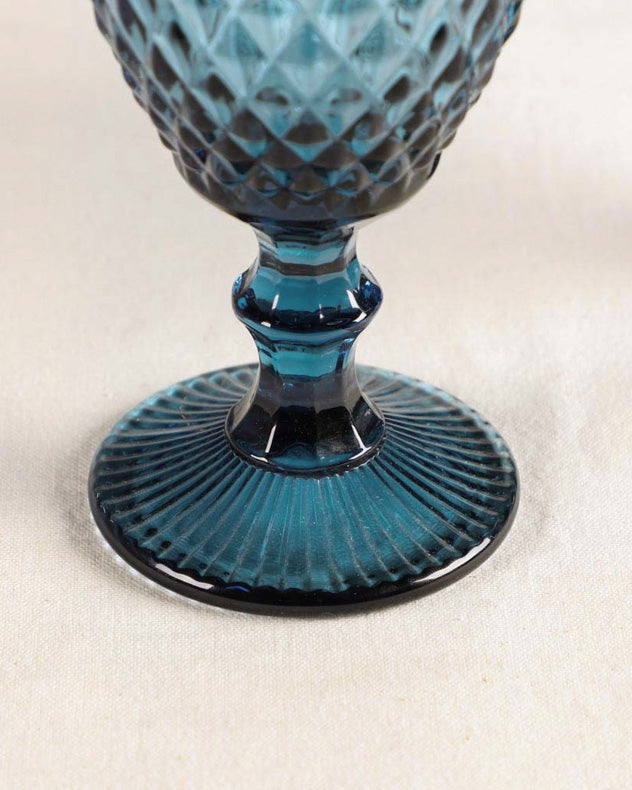 Blue Rococo Wine Goblet