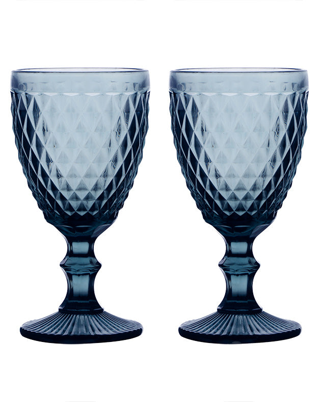 Blue Rococo Wine Goblet