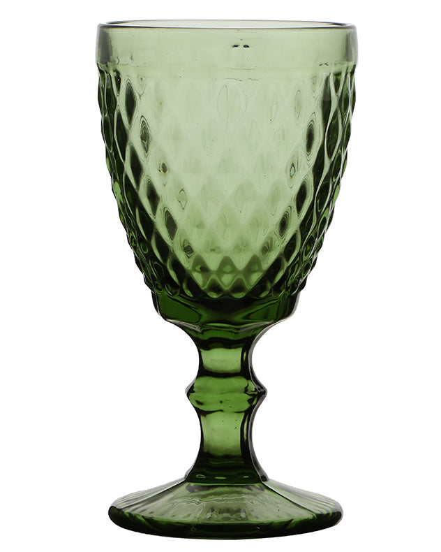 Rococo Green Wine Goblet