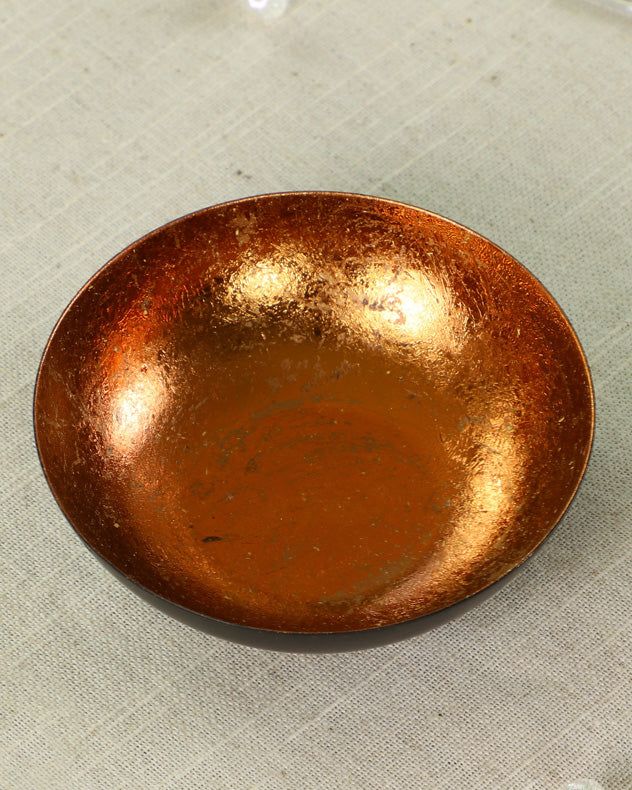 Set of 6 Black & Copper Tea Light Holder Bowls