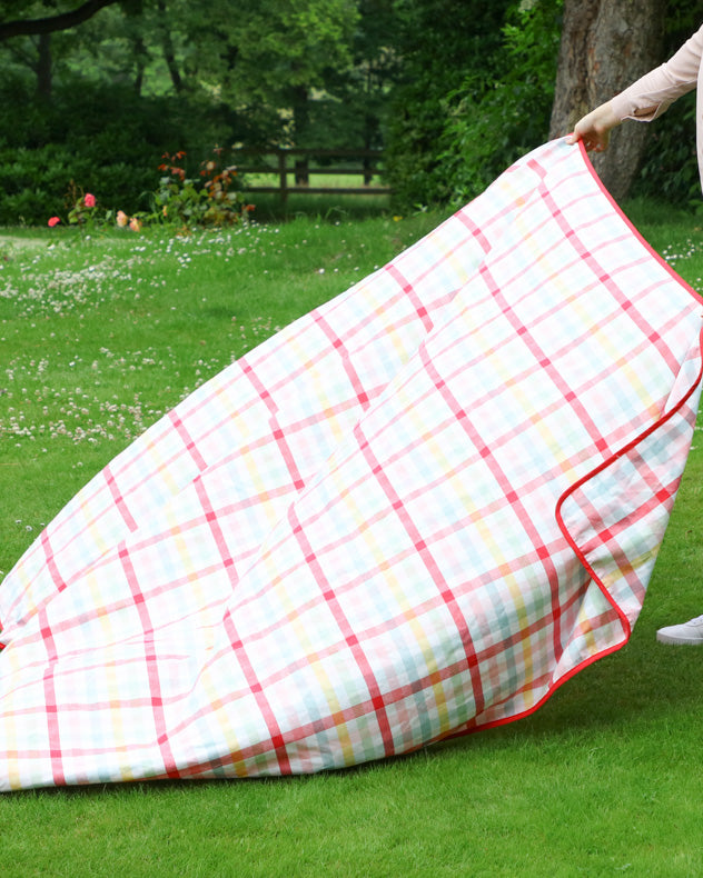 Chantilly Pastel Finish Gingham Picnic Blanket