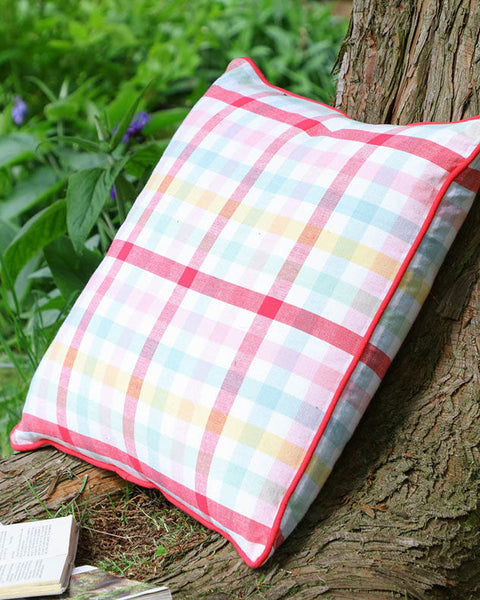 Pastel Pink Gingham Scatter Cushion Dibor