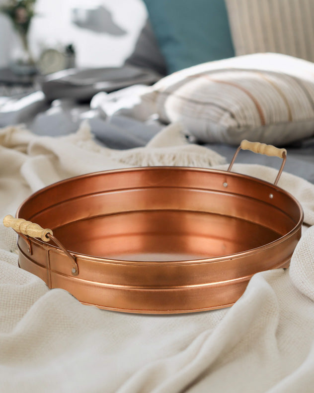 Vintage Style Copper Oval Log Bucket By Dibor