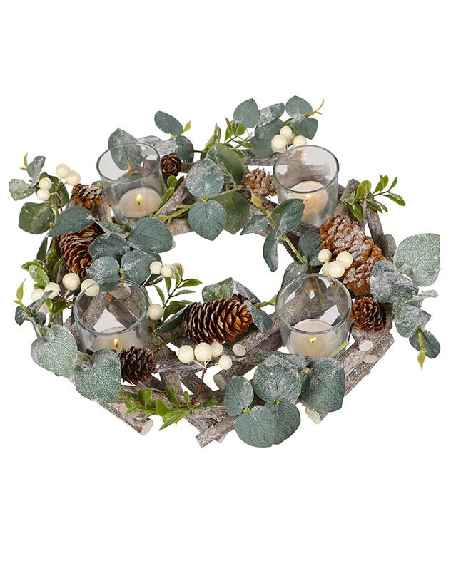 Candle Holders - Eucalyptus Wreath Candle Holder