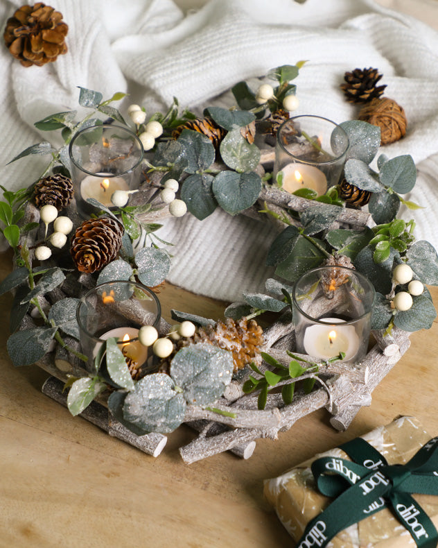 Nature Trail Christmas Wreath Candle Holder
