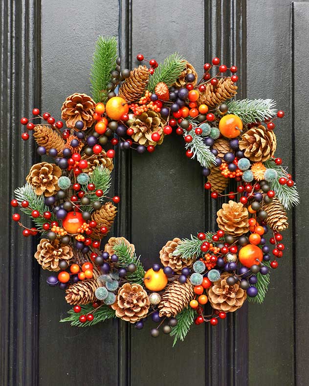 christmas berry front door wreath