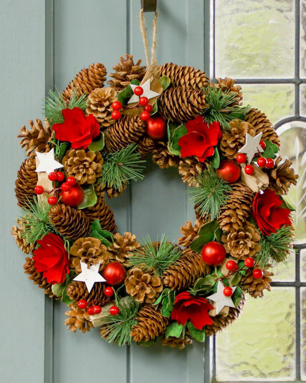 pinecone indoor outdoor christmas wreath