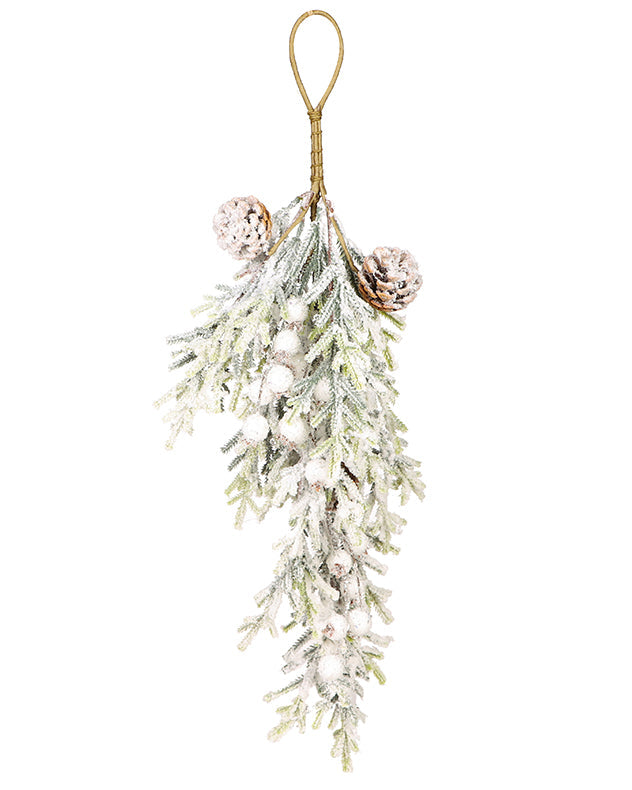 snowy hanging branch christmas decoration