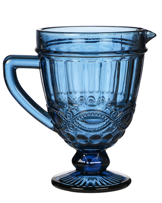 Vintage Style Sapphire Blue Glass Vase