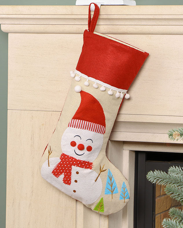 childrens snowman christmas stocking