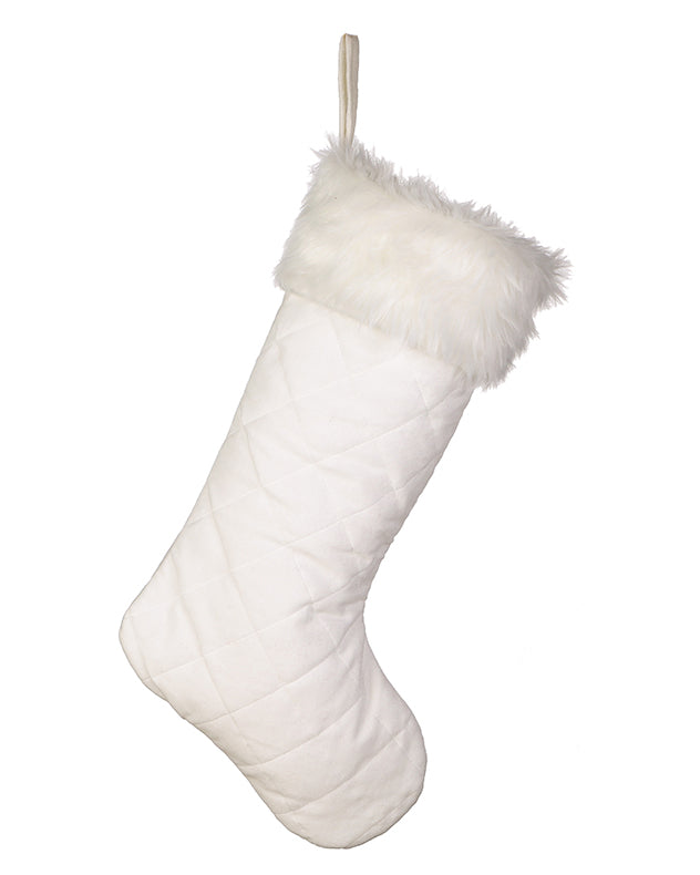 Quilted White Christmas Stocking