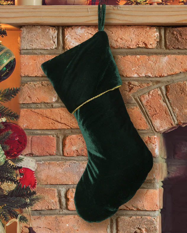 Luxury Green Velvet Christmas Stocking