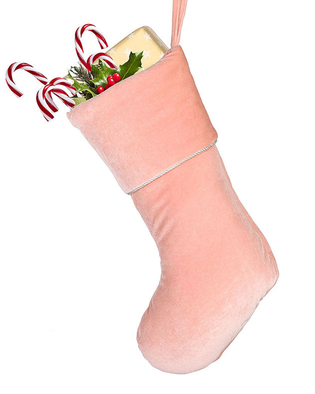 Knightsbridge Pink Blush Velvet Christmas Stocking