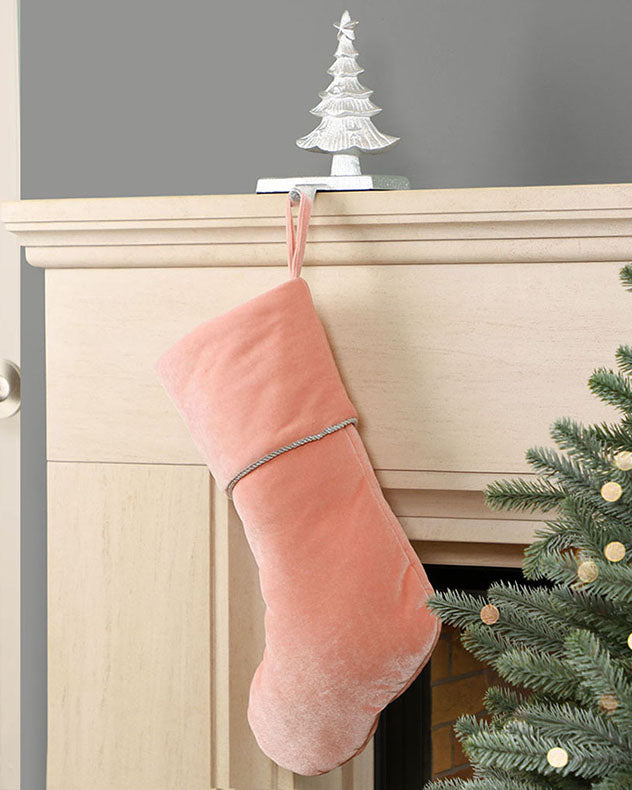 Knightsbridge Pink Blush Velvet Christmas Stocking