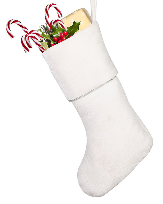 Knightsbridge White Velvet Christmas Stocking