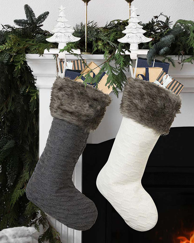 Brown Recycled Iron Stocking Holders - Christmas Tree Stocking Holders