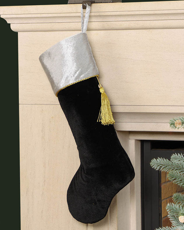 black velvet christmas stocking