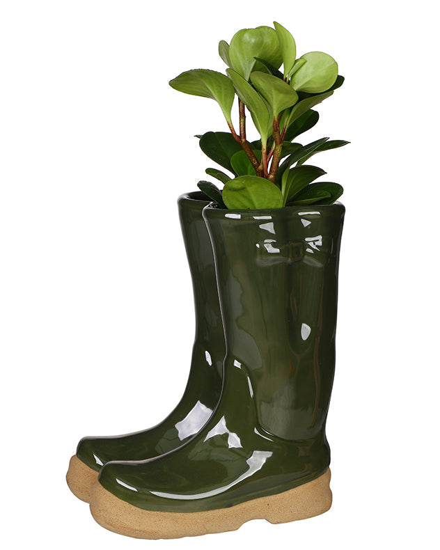 indoor outdoor ceramic welly boot planter