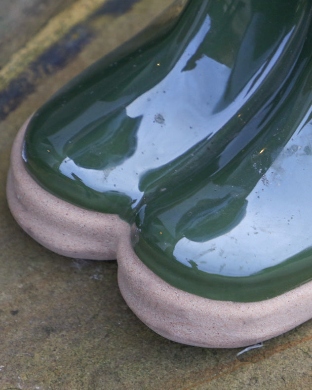 Large Dark Green Welly Boots Planter with Personalised Marker
