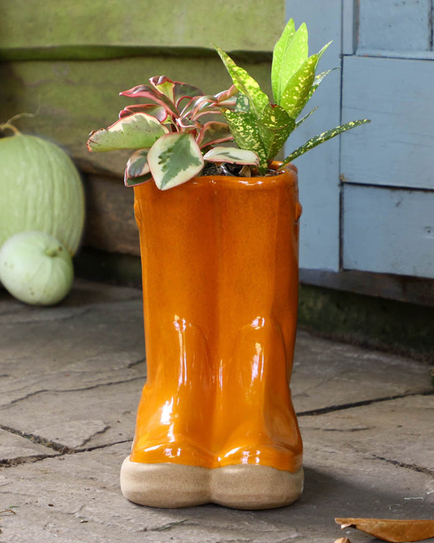 ceramic wellington boot planter