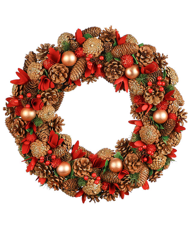 Traditional Red Xmas Wreath Decoration