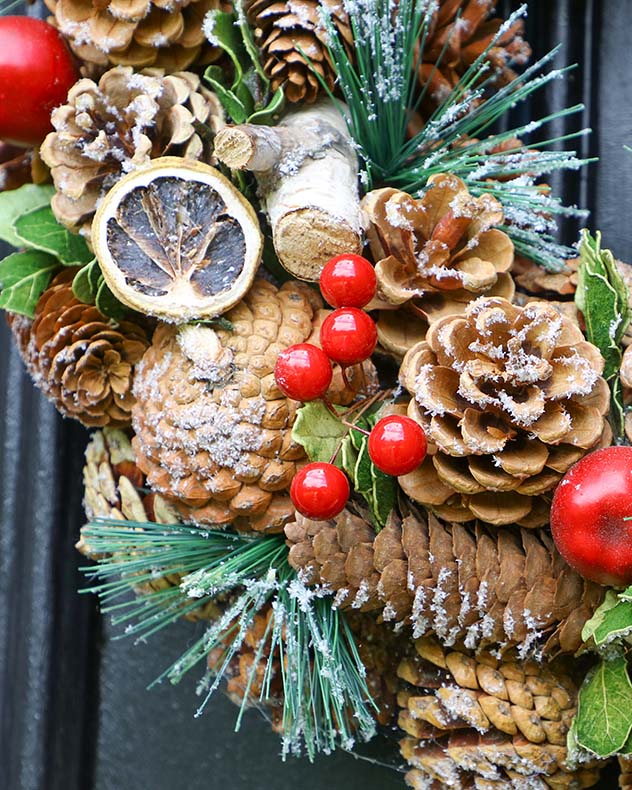 Festive Fruits Christmas Door Wreath 38cm