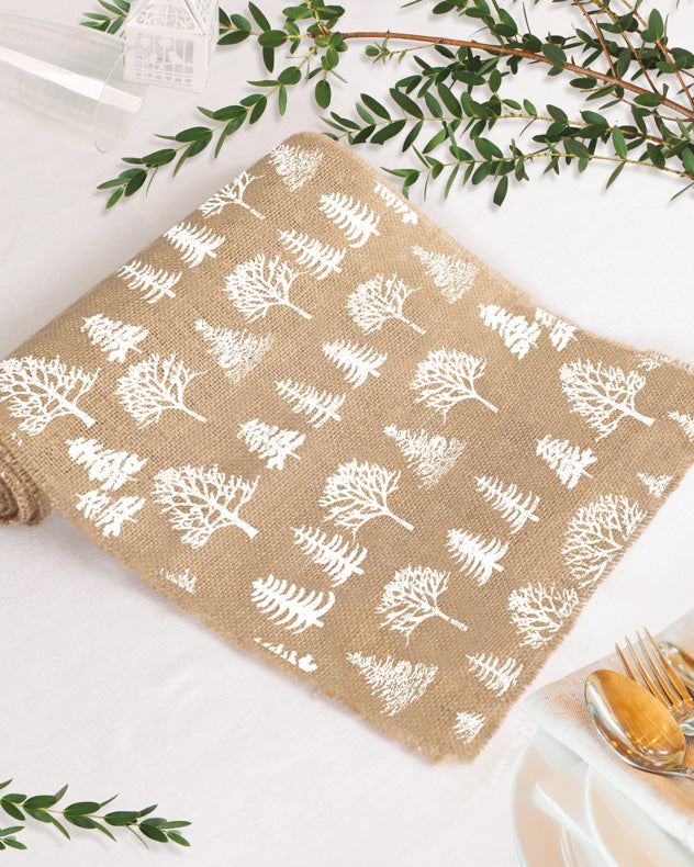 Woodland Tree Jute Table Runner