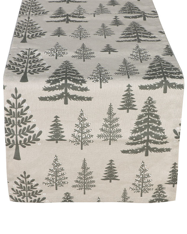 Grey Tree Cotton Table Runner