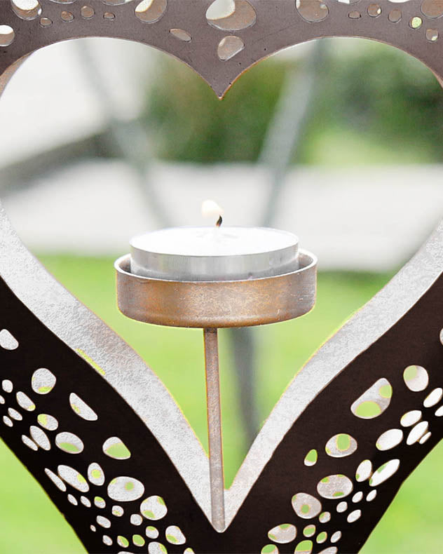 Love heart tea store light holders