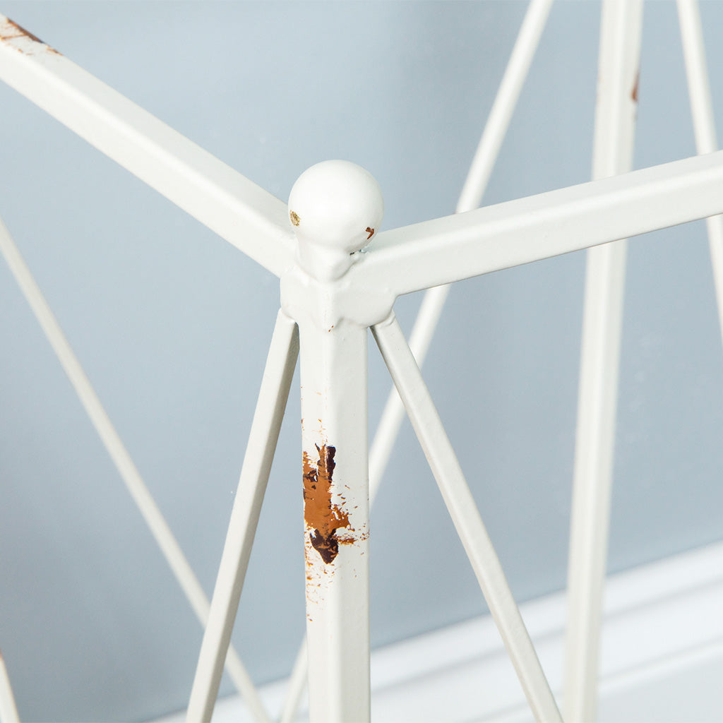 Distressed White Crossed Umbrella Stand