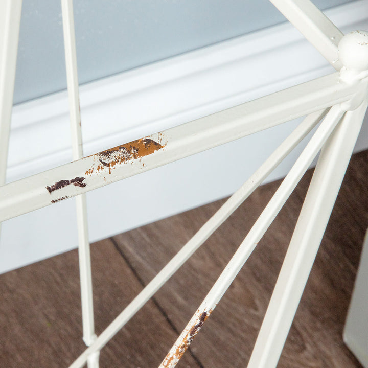Distressed White Crossed Umbrella Stand