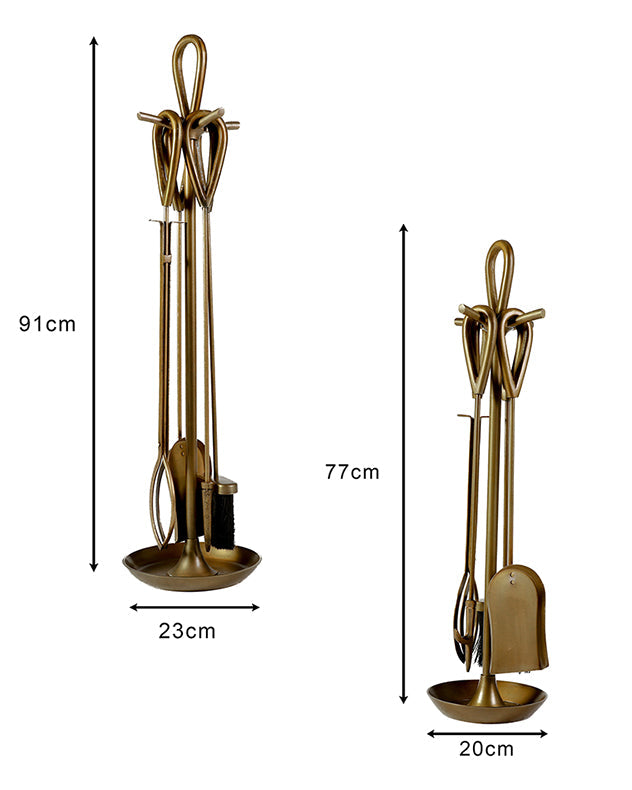 brass effect companion set in 2 sizes