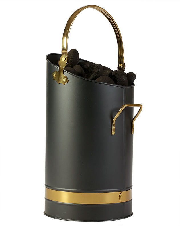 black and gold coal bucket