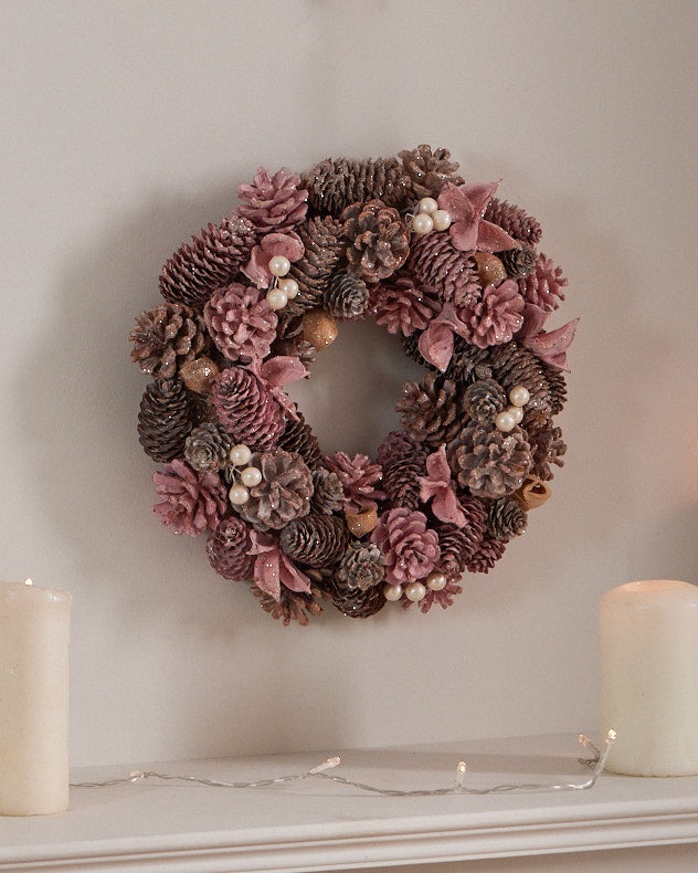 blush pink christmas wreath
