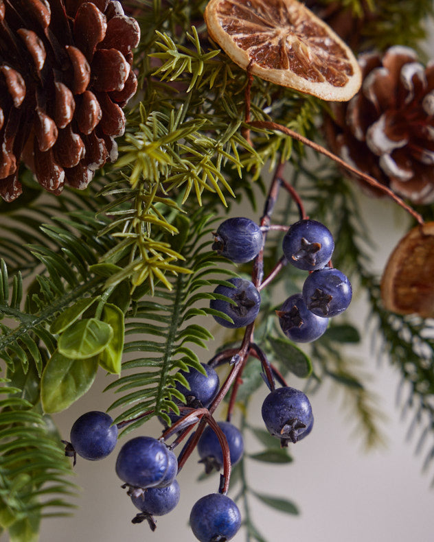 blueberry and green foliage christmas garland
