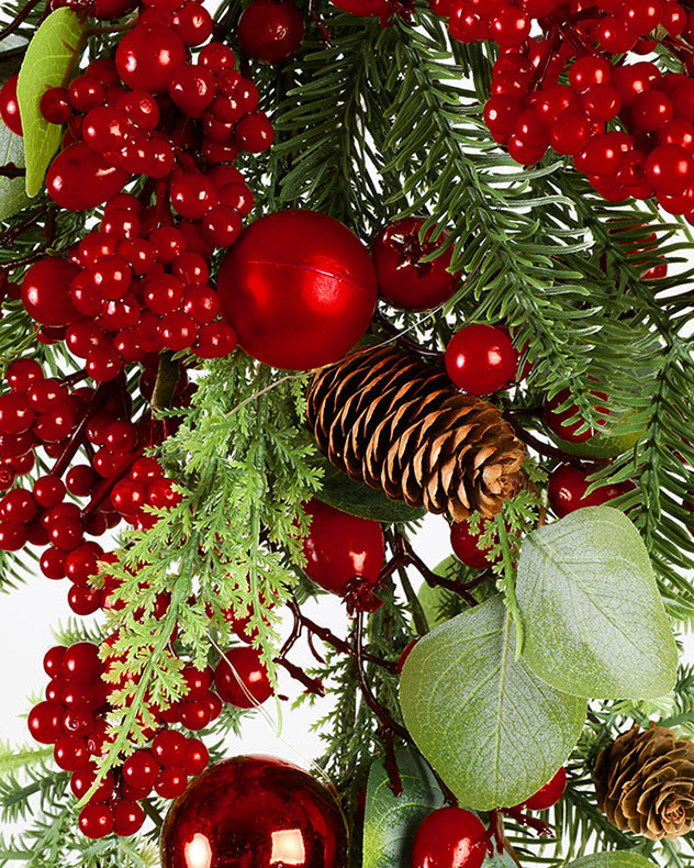 Swags - Pre-Lit Berries &amp; Baubles Swag