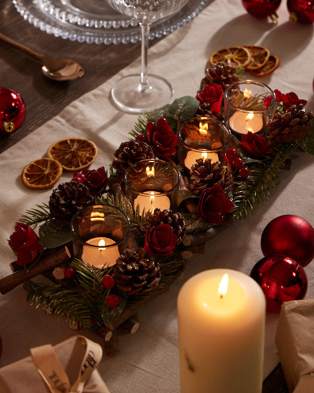 christmas candle holder centrepiece