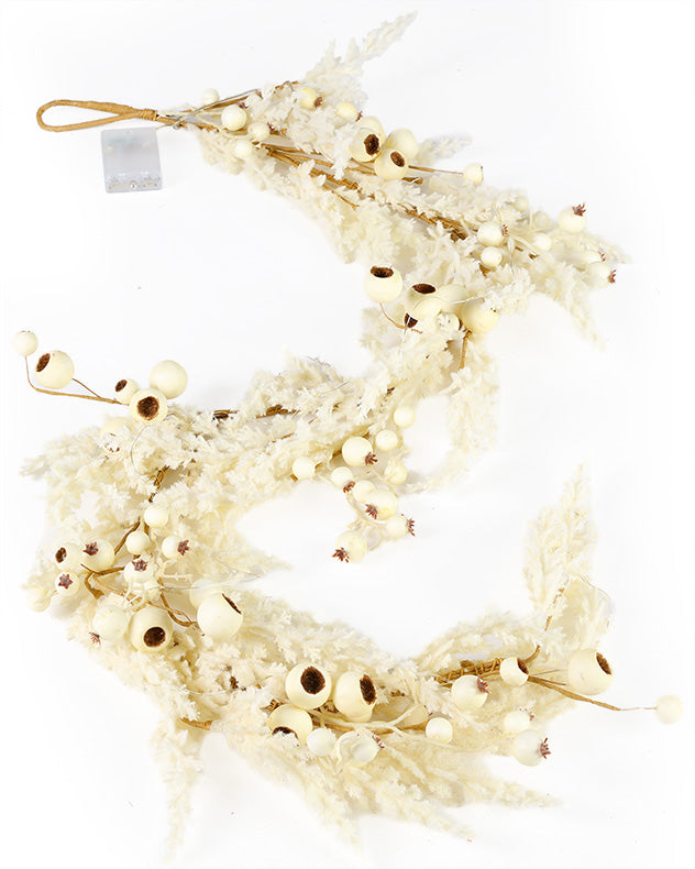 Ivory Pampas Wreath and Garland Collection