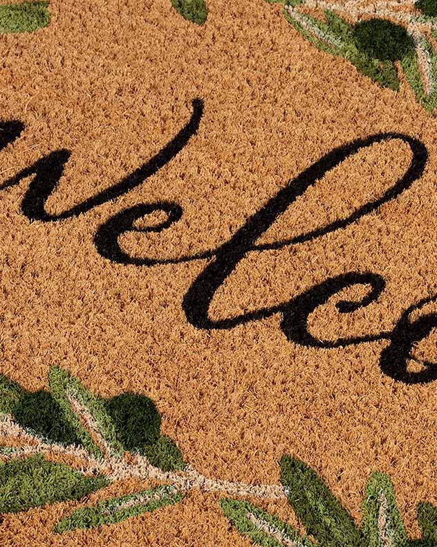 Ola Natural Coir Olive Wreath Doormat