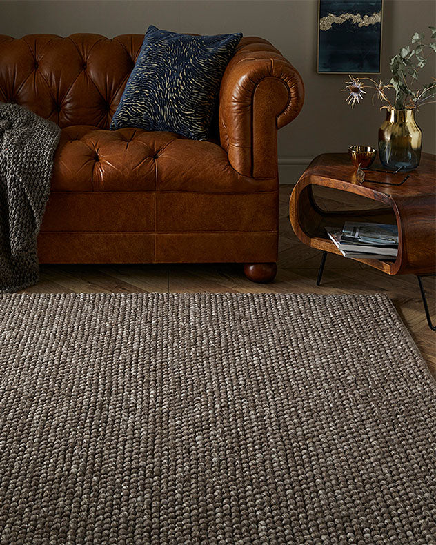 Heptonstall 160 x 230cm Taupe Wool Pebble Rug