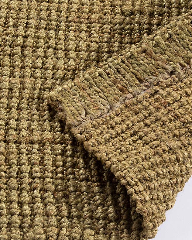 Sandsend Olive Long Jute Runner Rug