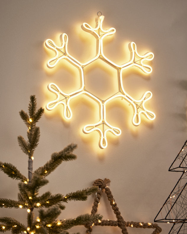 White Snowflake Neon Christmas Light