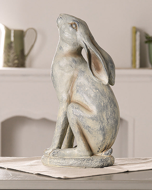 Country Grey Stargazing Hare Ornament